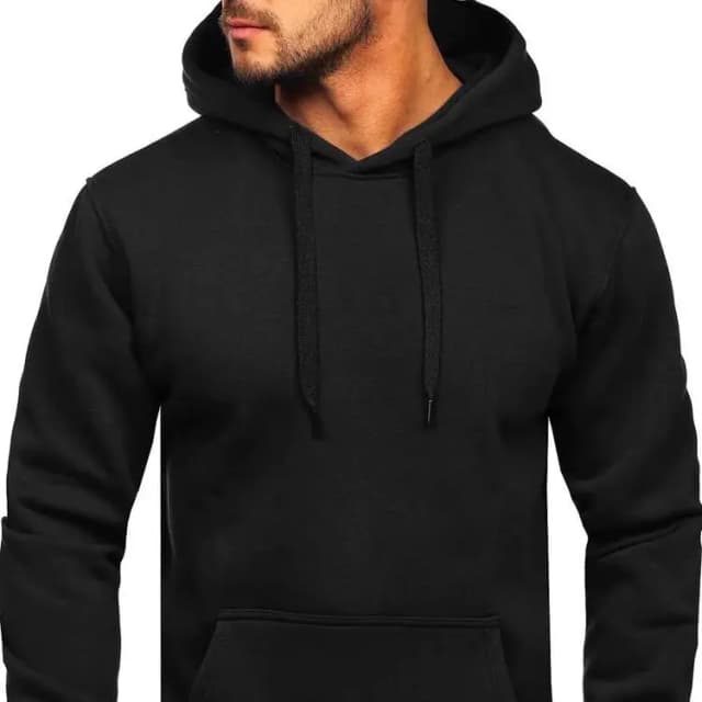 Men's stitched Fleece plain Hoodie