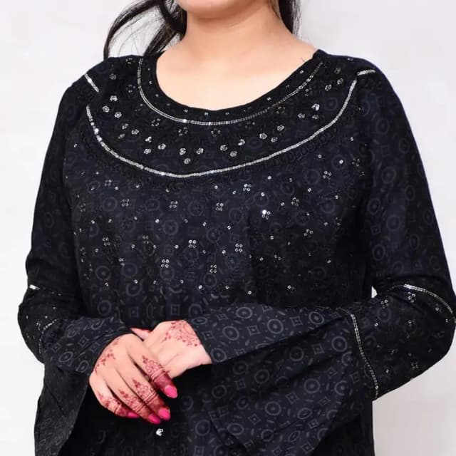 2pcs women's stitched linen Embroidered suit
