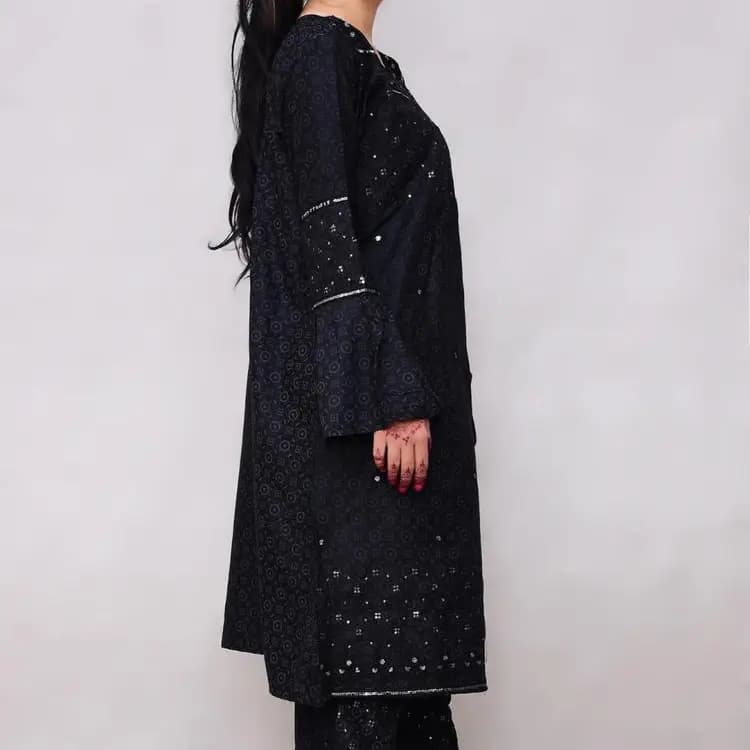 2pcs women's stitched linen Embroidered suit
