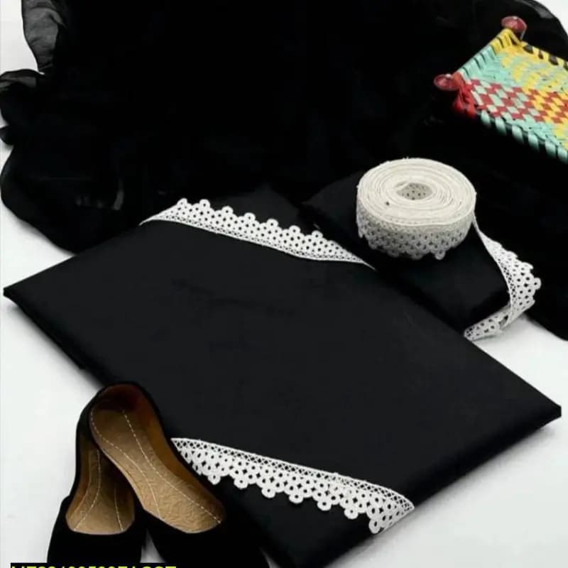 3Pcs Women's Unstitched lawn plain suit